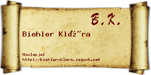 Biehler Klára névjegykártya